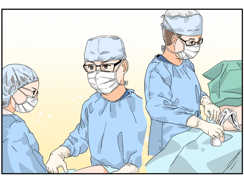 手術中の医師と看護師